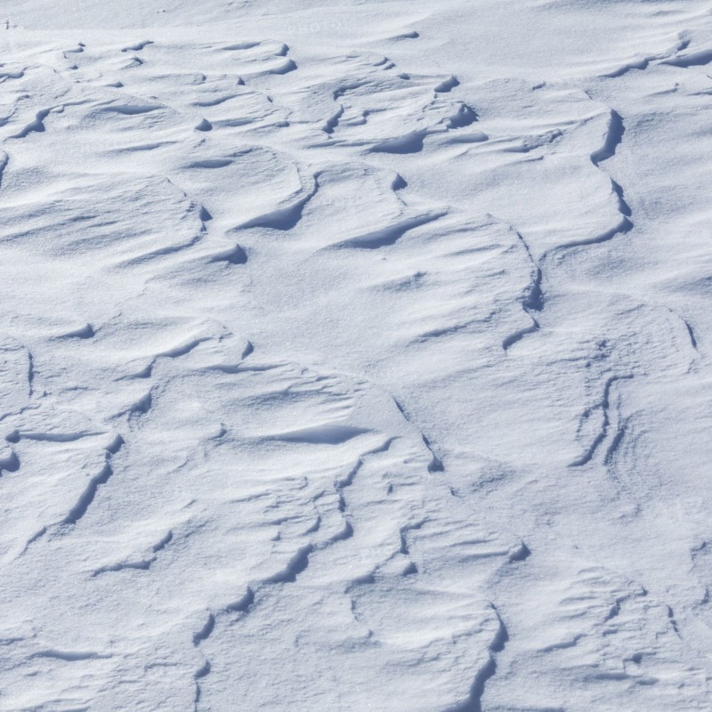 Snow drifts near Sun Valley on sunny winter day