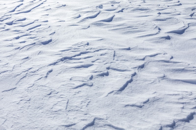 Snow drifts near Sun Valley on sunny winter day