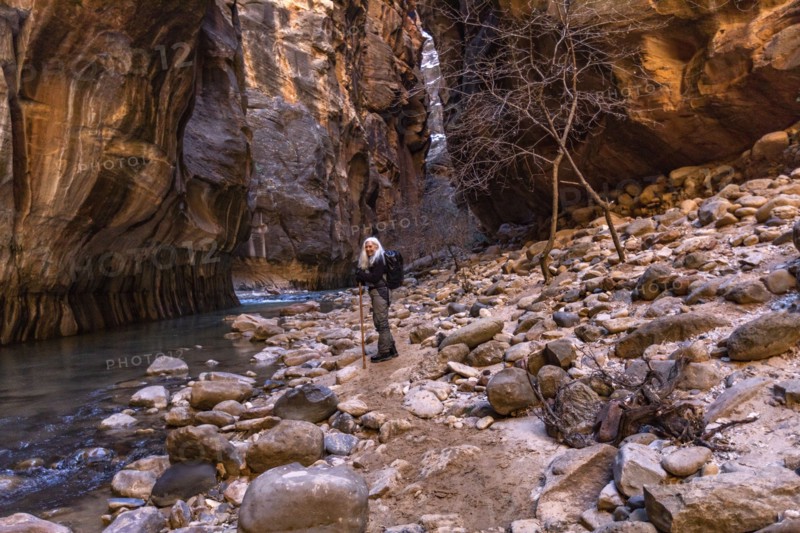 Senior female hiker