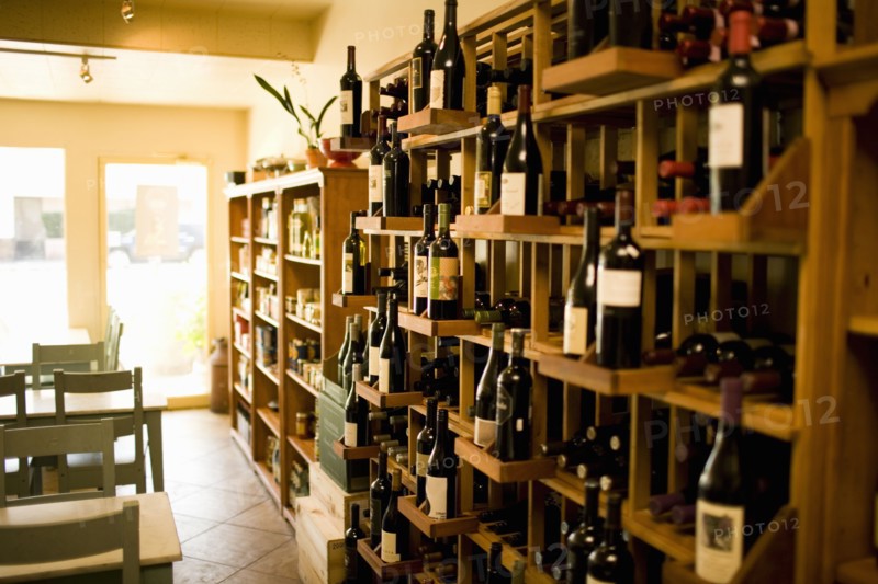 Interior of wine shop