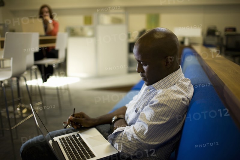 People working in coworking office