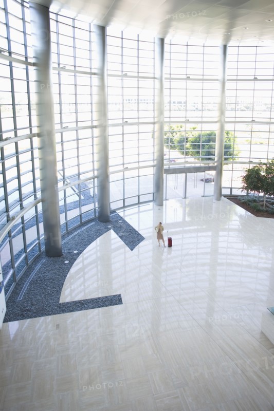 Business person in lobby