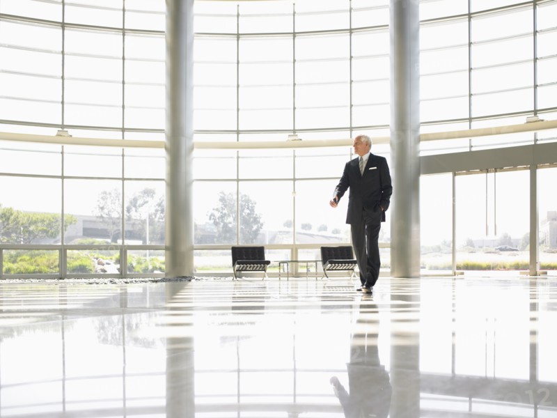 Businessman in lobby
