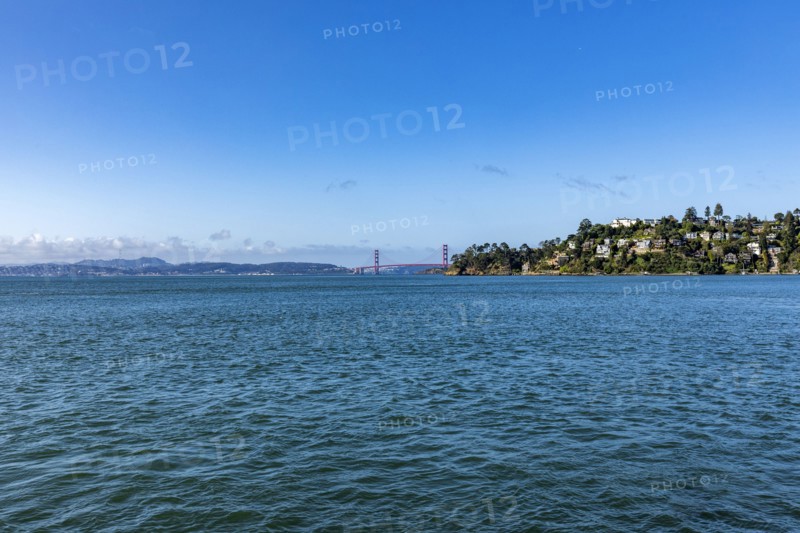 View of bay with Golden Gate Bridge in background