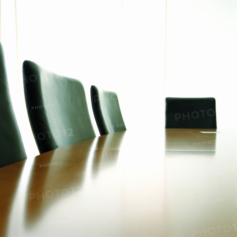 Empty boardroom table