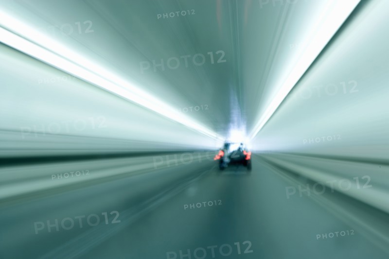 Car travelling in tunnel