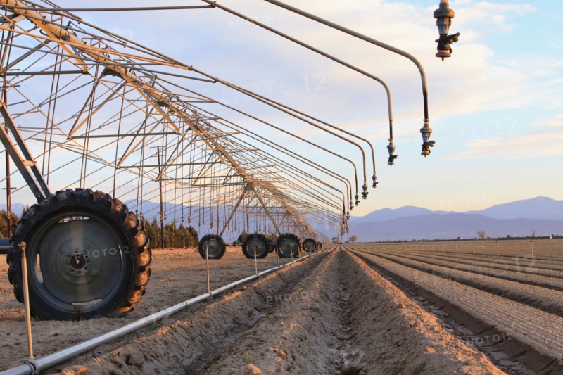USA, California, Los Angeles, Irrigation equipment in field