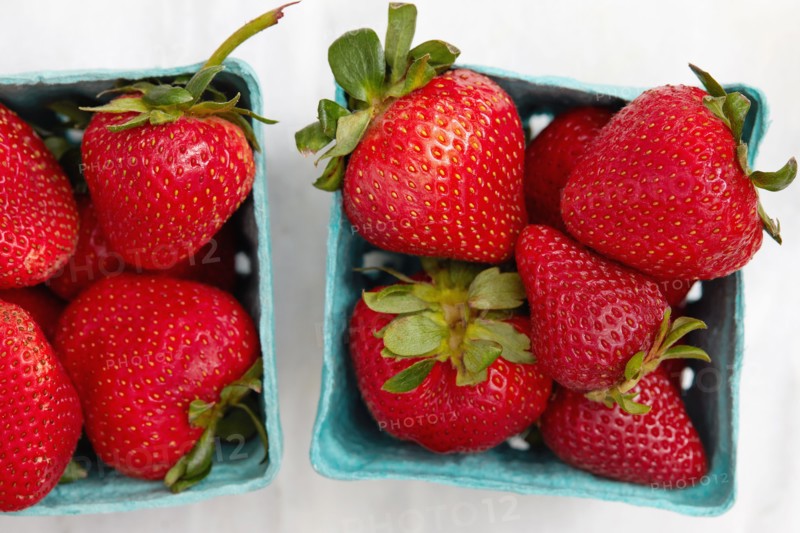 Studio shot of strawberries in carton