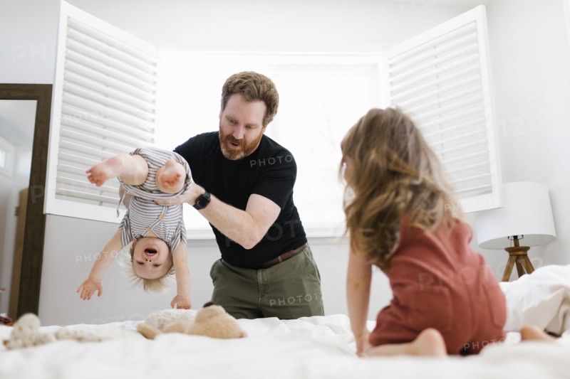 Father playing with son
