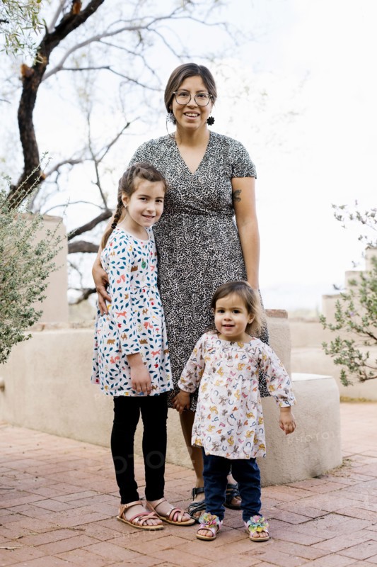 Portrait of mother with two daughters