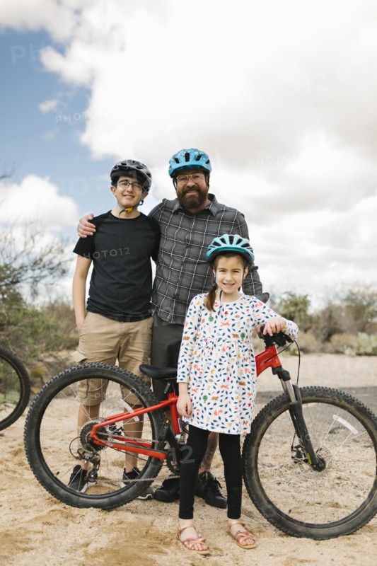 Portrait of father with children