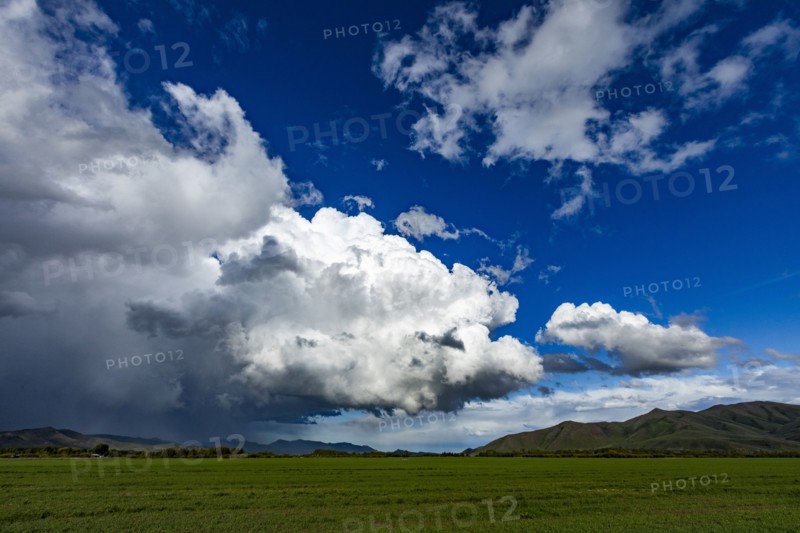 Clouds over foothills