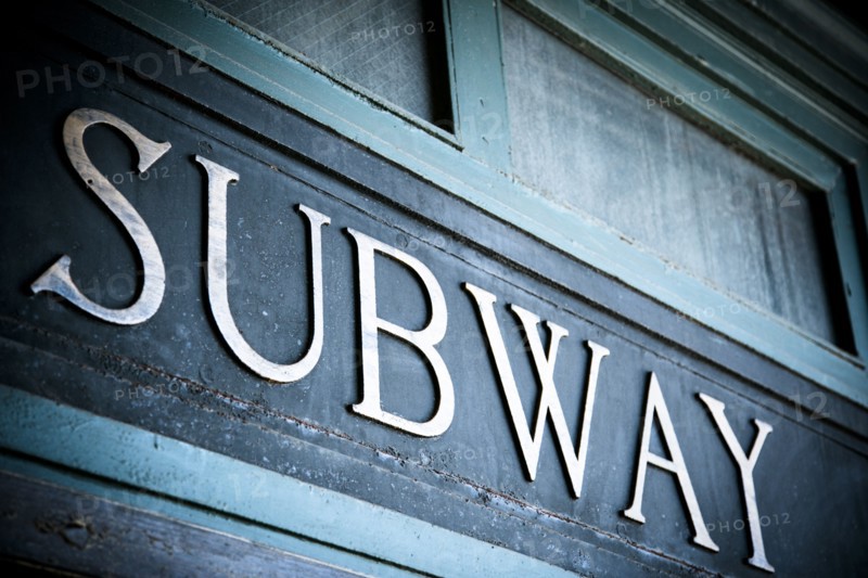 Subway entrance sign