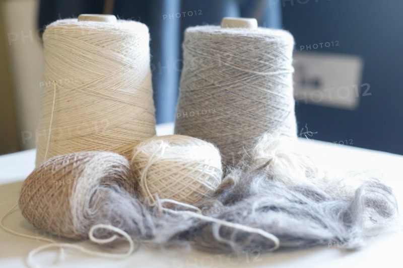 Spools of alpaca wool