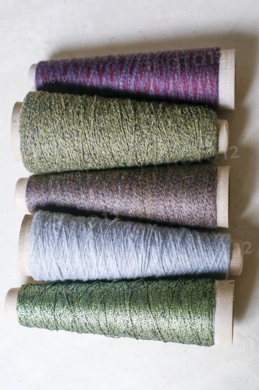 Spools of yarn