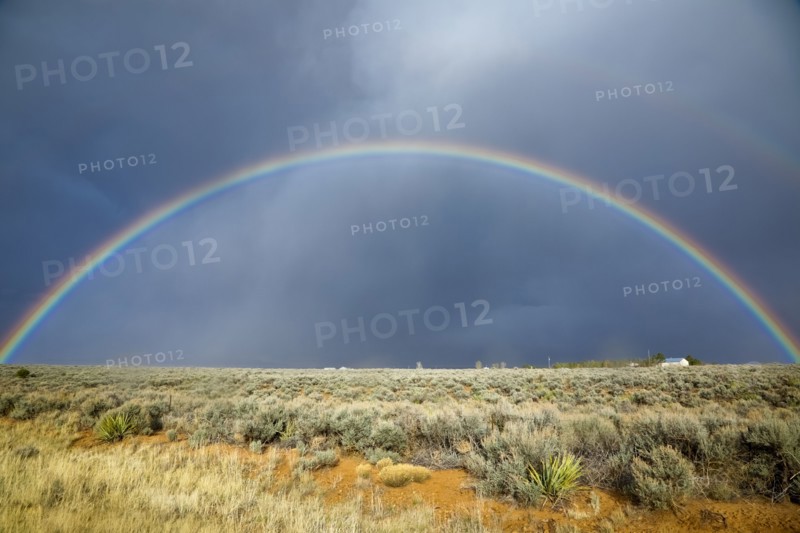 Rainbow over field
