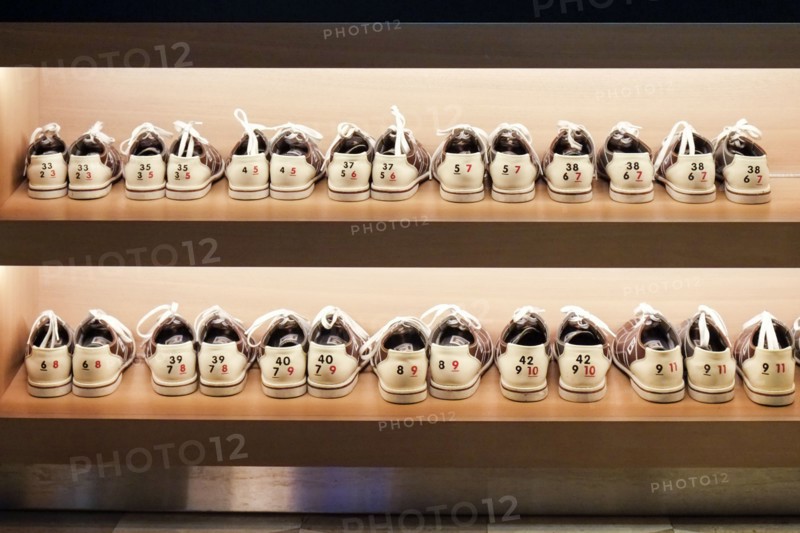 Rows of bowling shoes