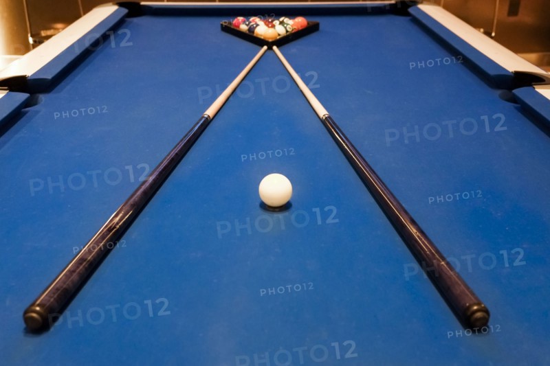 Blue pool table