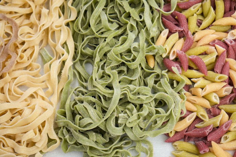 Fresh pasta at farmers market