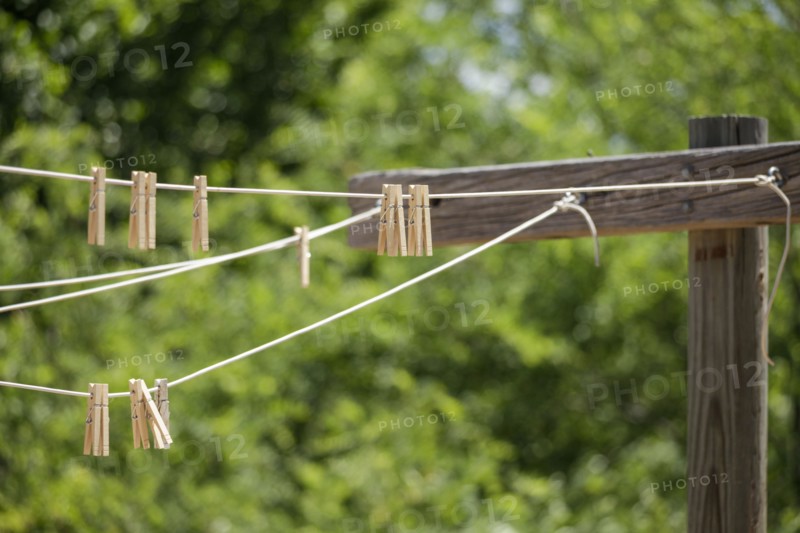 Clothes pins on clothes line