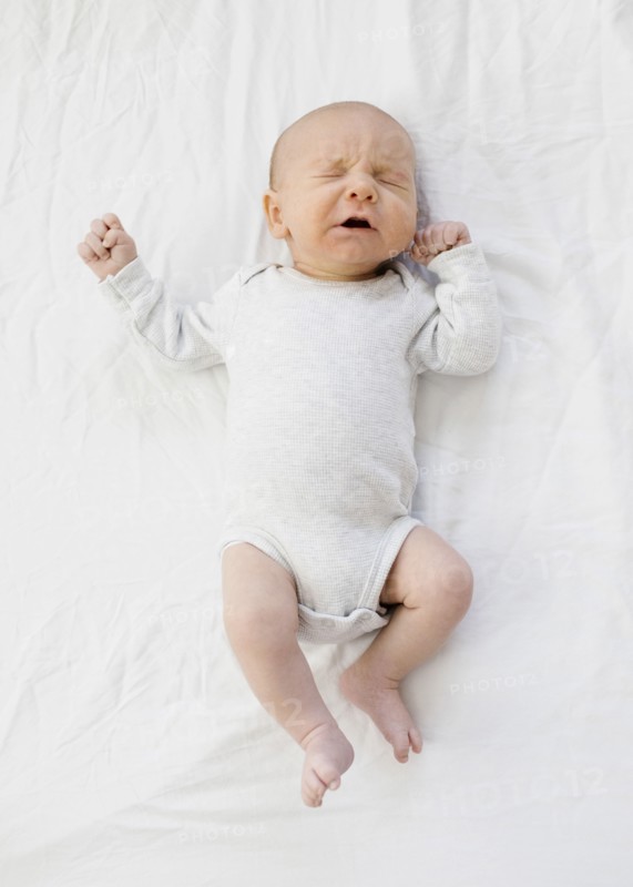 Overhead view of baby boy