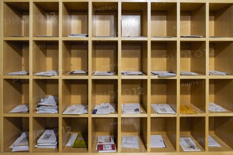 Vintage postal sorting shelf