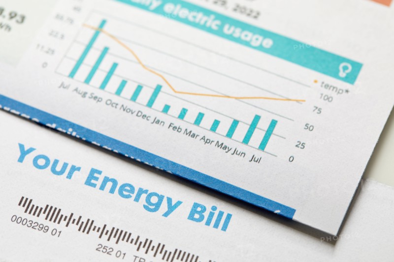 Close-up of energy bill