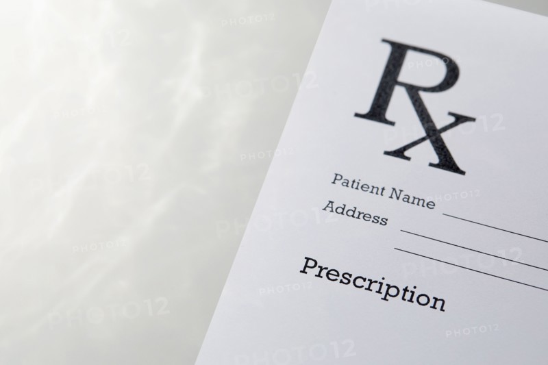 Close-up of doctors prescription form