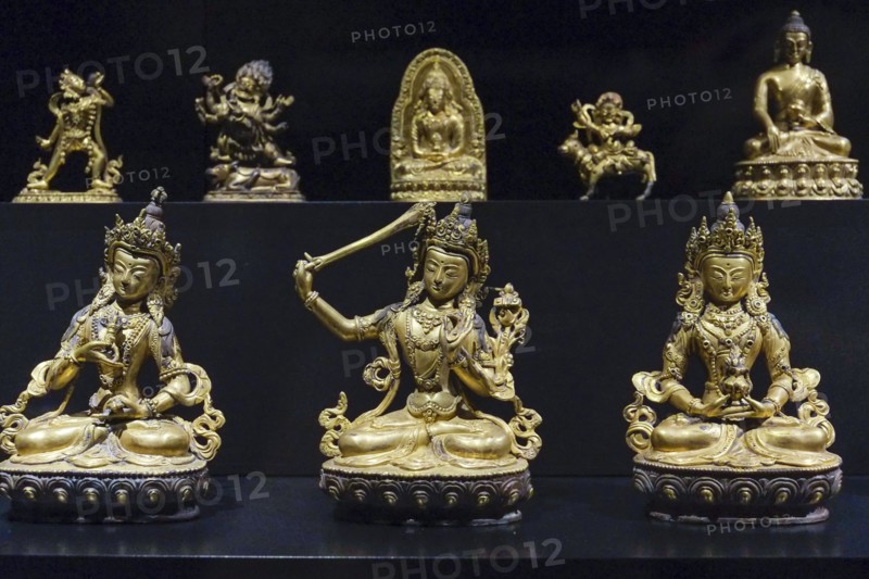 Antique Chinese brass statues