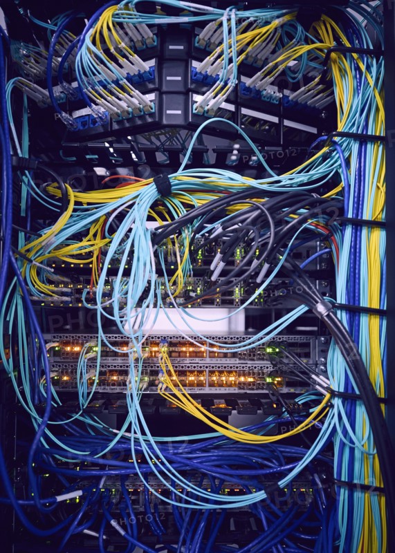 Network cables in server room