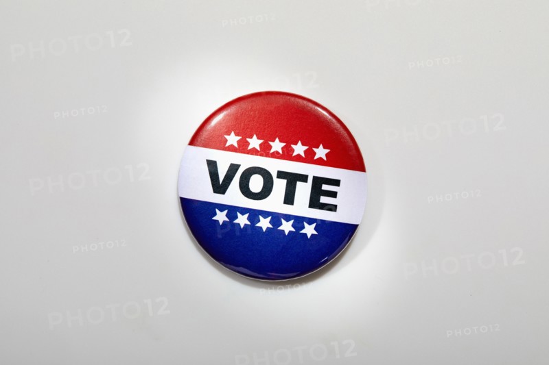 American vote button on white background