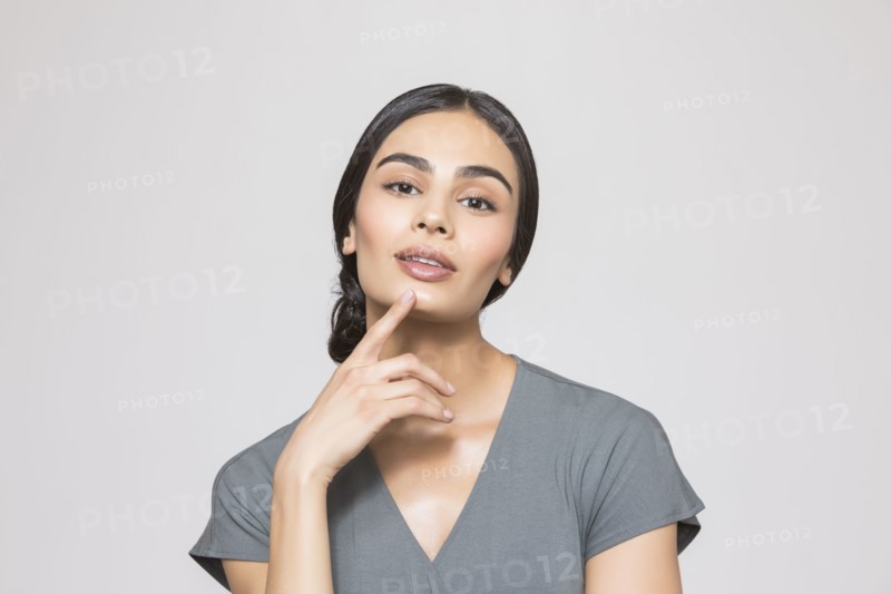 Studio portrait of beautiful woman