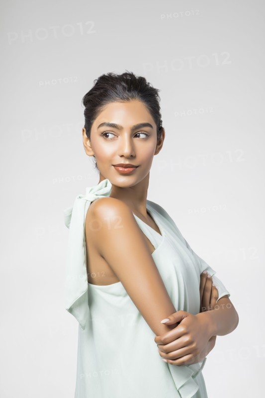 Studio portrait of beautiful woman