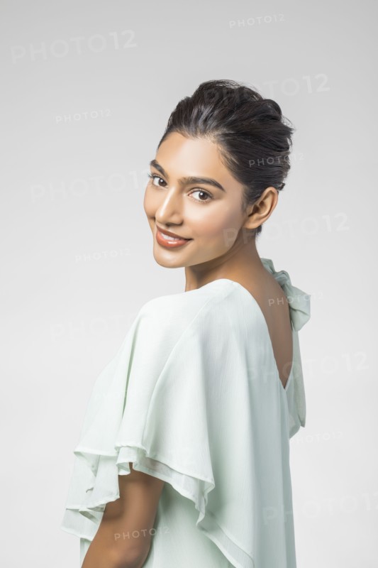 Studio portrait of beautiful woman
