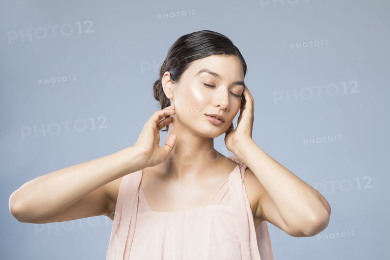 Studio portrait of beautiful woman