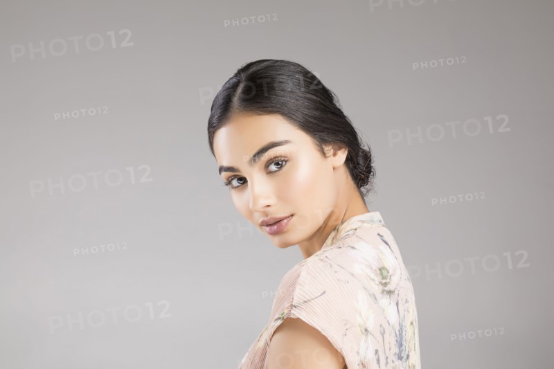 Studio portrait of beautiful woman
