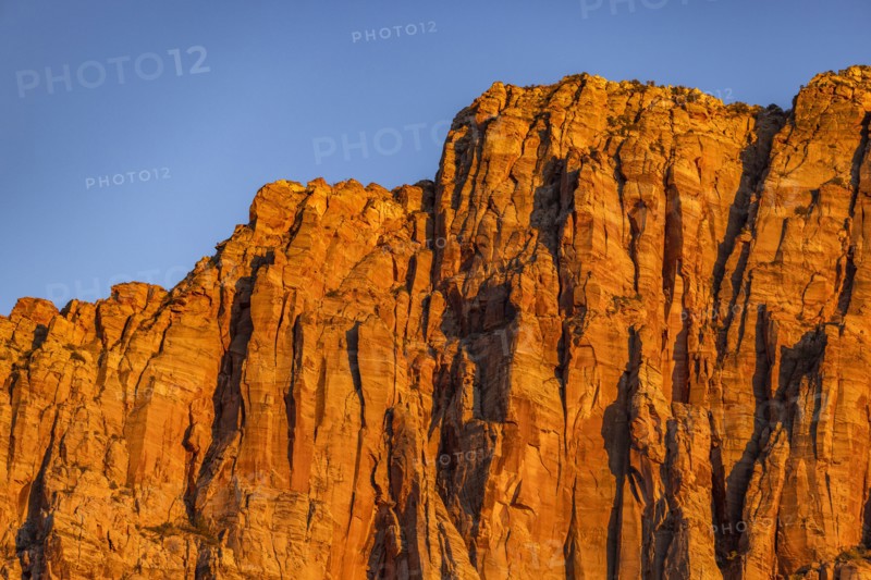 Red cliffs at sunset in Zion National Park