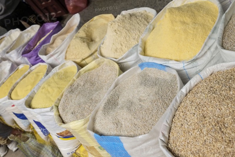 Sacks of grains and cous cous for sale