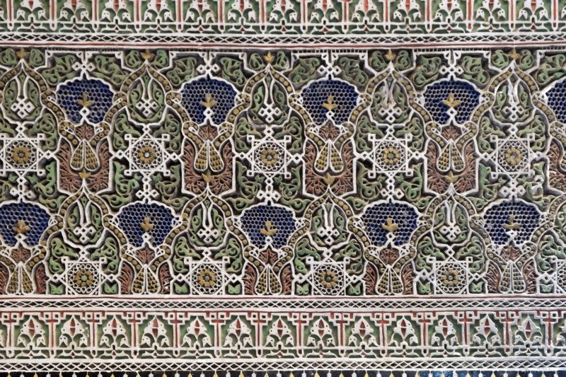 Beautiful hand-carved plaster detail of Moorish design