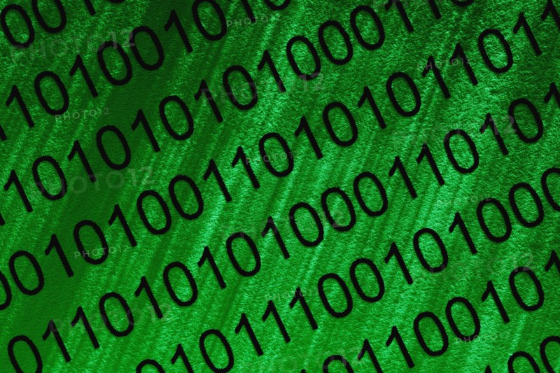 Binary code on screen