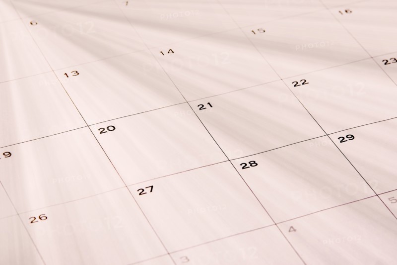 Full frame of blank wall calendar