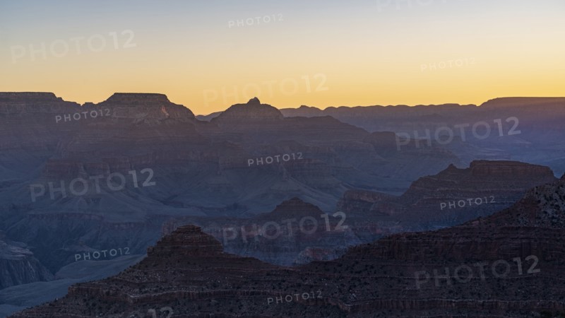 Grand Canyon National Park rock formations at sunset