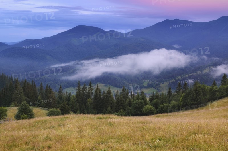 Rolling landscape in Carpathian Mountains