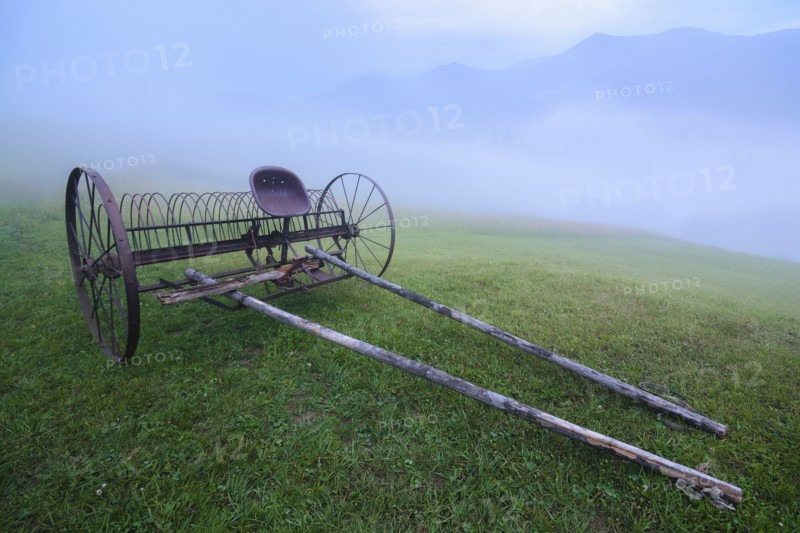 Wooden farm machine in Carpathian Mountains