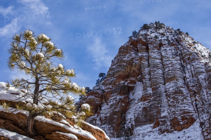 Scenic view of mountain peak in winter