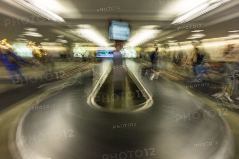 Blurred image of baggage claim area on airport