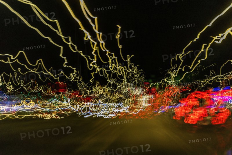 Blurred image of city lights at night