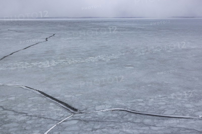 Ice floe on frozen Lake Mendota