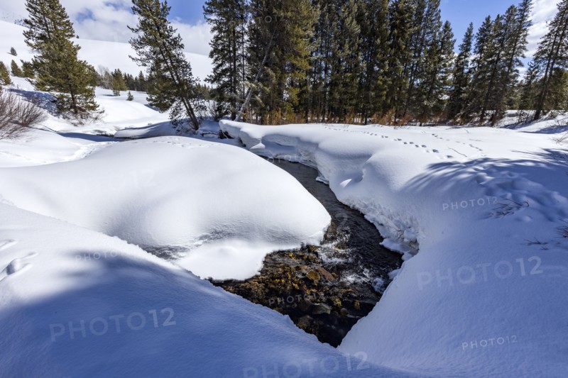 Big Wood River with snow on banks
