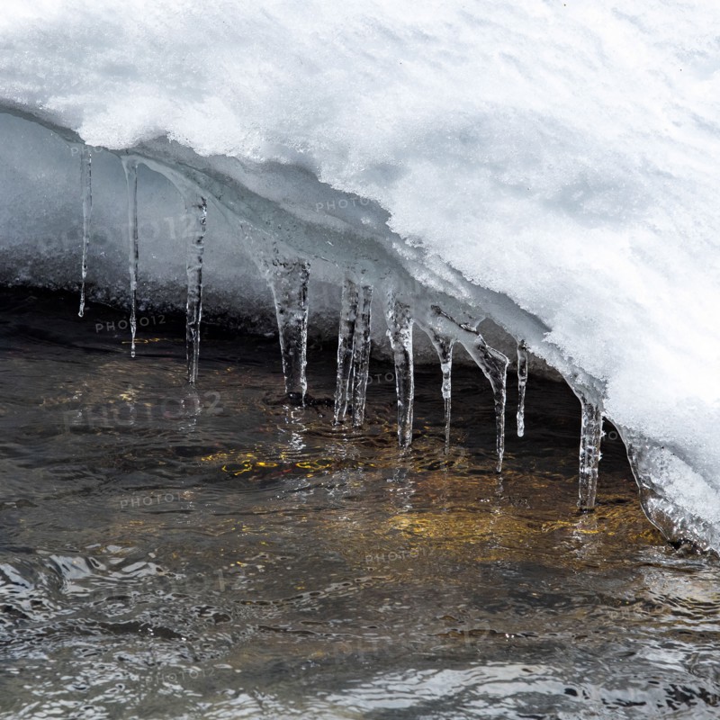 Ice and snow melting along Big Wood River